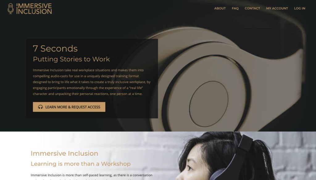 Immersive Inclusion Website Desktop
