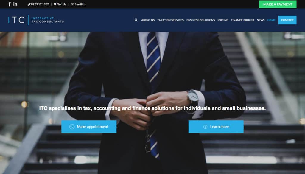 Interactive Tax Consultants Website Desktop